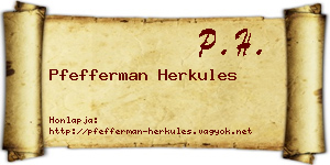 Pfefferman Herkules névjegykártya